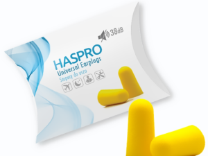 HASPRO silikoniniai ausu kistukai (27dB) 1 pora. geltoni. militra