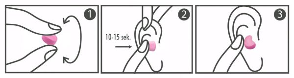 HASPRO silikoniniai ausu kistukai (27dB) - 6 poros.roziniai militra..5 HASPRO silikoniniai ausu kistukai (27dB) 6 poros.roziniai militra..5